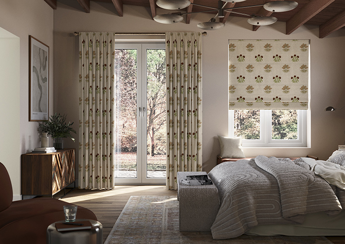 William Morris Lily Flower Embroidery, Madder - Made to Measure Curtains - Image 3